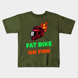 Fat Bike On Fire Kids T-Shirt